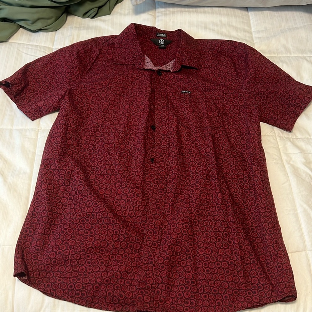 Volcom Button Up Collared Shirt Large - image 1